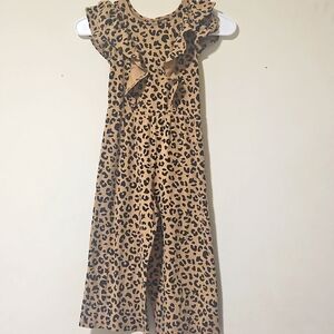 Art Class tan kids cheetah print jumpsuit; 5T